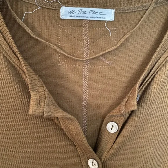 We The Free Camel Ribbed Henley Dress - Picture 3 of 5